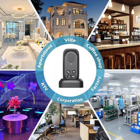 Wireless Intercom Doorbell,1000ft Range Doorbells for Home,Intercom 4 Volume Levels,Rechargeable Battery,Waterproof,Two-Way Communication System for Home Classroom (White) in Kuwait