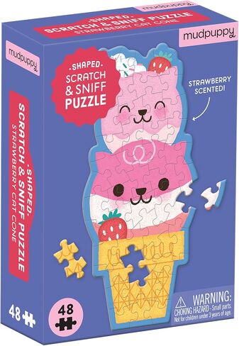 Mudpuppy Bunny Bouquet 48 قطعة Scratch & Sniff على شكل شم مع الرسوم التوضيحية الملونة والممتعة لأرنب عيد الفصح Hoppy وقطع ألغاز معطرة in Kuwait
