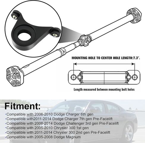 Driveshaft Center Bearing Support Silver Carrier Upgrade for 2005-2014 Dodge Charger/Challenger/Magnum/Chrysler 300 in Saudi Arabia