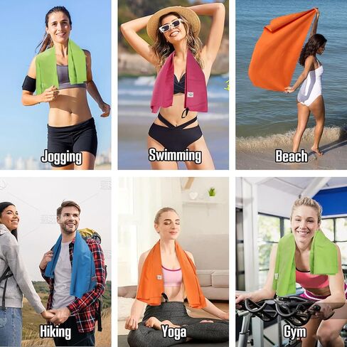 Microfiber Sports Towel, 3 Size in One Pack, Quick Dry,Soft,Highly-Absorbent,Lightweight,Easy-to-Carry, Perfect for Sports,Gym,Yoga,Beach,Swimming,Travel,Camping,Backpacking (Green) in Saudi Arabia