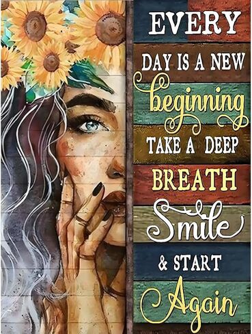 Sunflower Diamond Painting Kits for Adults-5D Inspirational Diamond Art for Beginners, DIY Diamond Painting Art Crafts, for Decorating Home Walls and Gifts 12X16Inch in Saudi Arabia