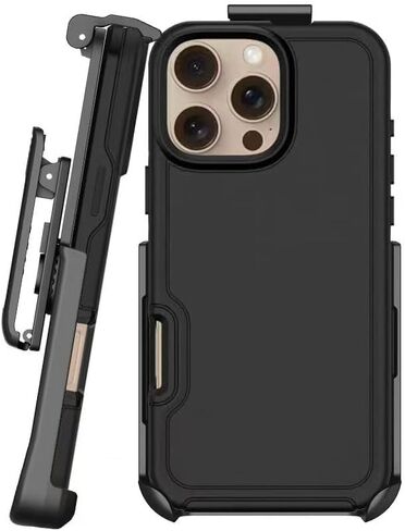 BELTRON Case with Belt Clip for iPhone 16 Pro, Industrial Strength, Military-Grade Protection, Hybrid Case & Belt Clip Holster Combo Compatible with Magsafe (Jet Black) in Kuwait