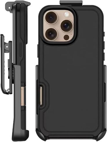 BELTRON Case with Belt Clip for iPhone 16 Pro, Industrial Strength, Military-Grade Protection, Hybrid Case & Belt Clip Holster Combo Compatible with Magsafe (Jet Black) in Kuwait