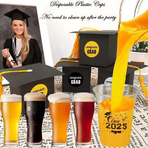 Graduation Cups, 16 oz Disposable Plastic Cup Class of 2025 Party Cups for Congrats Grad Graduation Party Supplies Tableware Decorations, 60 Pack(Blue) in Kuwait