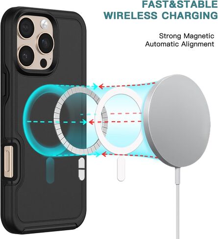 BELTRON Case with Belt Clip for iPhone 16 Pro, Industrial Strength, Military-Grade Protection, Hybrid Case & Belt Clip Holster Combo Compatible with Magsafe (Jet Black) in Kuwait