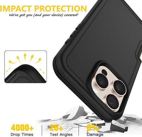 BELTRON Case with Belt Clip for iPhone 16 Pro, Industrial Strength, Military-Grade Protection, Hybrid Case & Belt Clip Holster Combo Compatible with Magsafe (Jet Black) in Kuwait