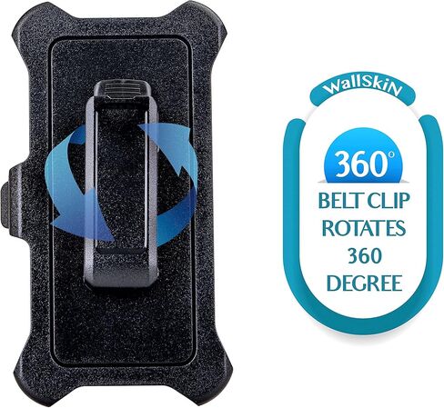 WallSkiN Case for Galaxy Note 9 (6.4") Heavy Duty Full Body Military Grade Drop Protection Carrying Cover Holder | Holster for Men Belt with Clip Stand – Black/Black in Kuwait