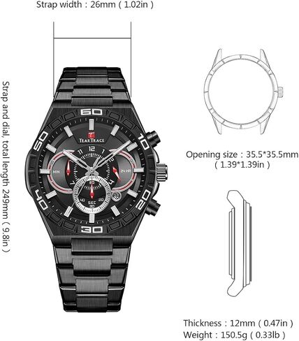 Men's Multifunction Sport Luxury Chronograph Watch,Fashion Dress Analog Quartz Waterproof Luminous Business Casual Wrist Watch Men's Gifts in Saudi Arabia