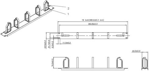 1U 19 "لوحة إدارة كبلات رف الخادم W/D -Ring Hooks - 1U الأسلاك الأفقية أو الأسلاك العمودية والكول - مصنوعة في تايوان (1pc) in Kuwait