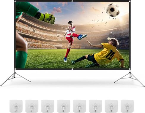 Projector Screen, 60-150 Inch 16:9 Portable Anti Crease Projector Screen, Foldable Hd Wall Mounted Movie Projection Screen for Home Theater Cinema Indoor Outdoor and Camping in Saudi Arabia