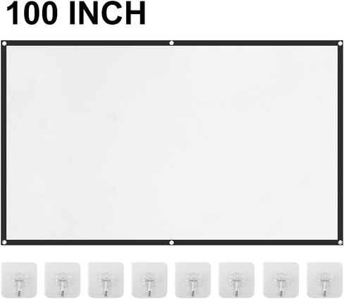 Projector Screen, 60-150 Inch 16:9 Portable Anti Crease Projector Screen, Foldable Hd Wall Mounted Movie Projection Screen for Home Theater Cinema Indoor Outdoor and Camping in Saudi Arabia