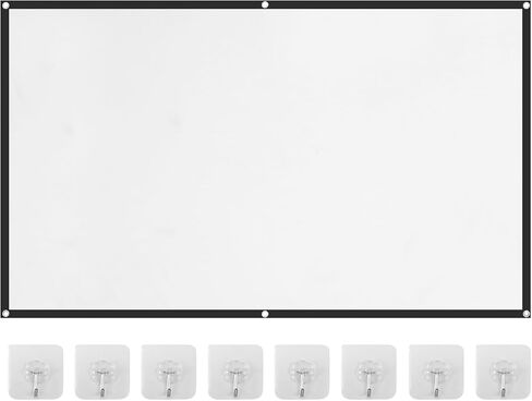 Projector Screen, 60-150 Inch 16:9 Portable Anti Crease Projector Screen, Foldable Hd Wall Mounted Movie Projection Screen for Home Theater Cinema Indoor Outdoor and Camping in Saudi Arabia