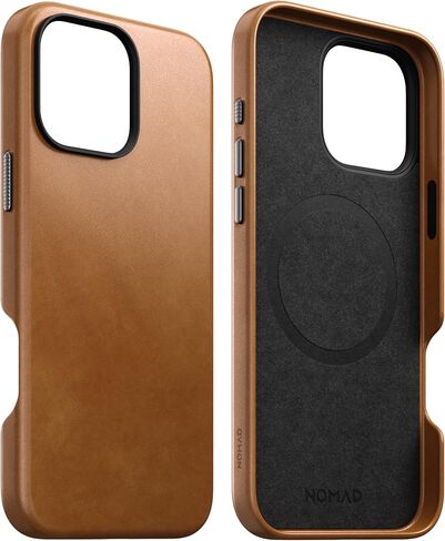 NOMAD iPhone 16 Pro Max Leather Case - English Tan, Magsafe Compatible, Leather Phone Case for iPhone 16 Pro Max in Saudi Arabia