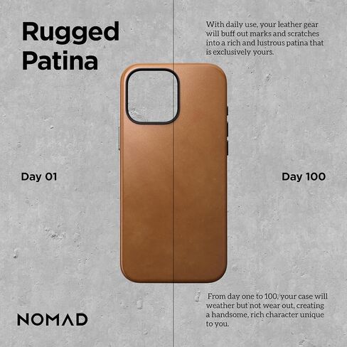 NOMAD iPhone 16 Pro Max Leather Case - English Tan, Magsafe Compatible, Leather Phone Case for iPhone 16 Pro Max in Saudi Arabia