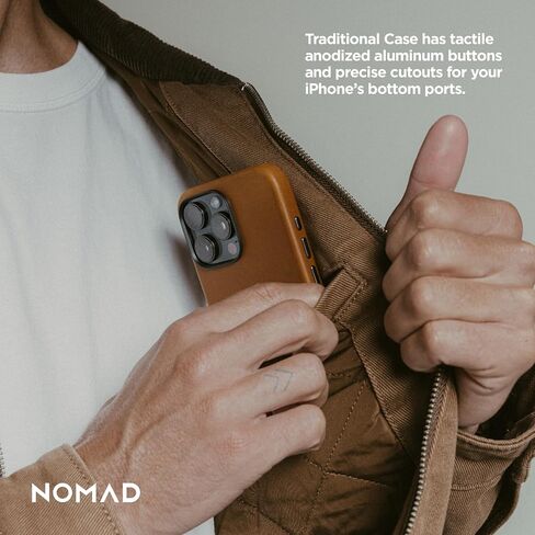 NOMAD iPhone 16 Pro Max Leather Case - English Tan, Magsafe Compatible, Leather Phone Case for iPhone 16 Pro Max in Saudi Arabia