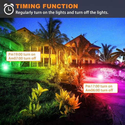 LED Flood Light Outdoor 800W Equivalent 8000LM Smart RGB Landscape Lighting with APP Control, DIY Scenes - Timing - 5700K Daylight White - Color Changing Uplight, IP66 Waterproof US Plug MELPO(2Pack) in Kuwait