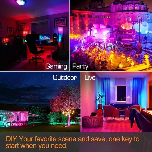 LED Flood Light Outdoor 800W Equivalent 8000LM Smart RGB Landscape Lighting with APP Control, DIY Scenes - Timing - 5700K Daylight White - Color Changing Uplight, IP66 Waterproof US Plug MELPO(2Pack) in Kuwait