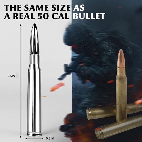 Antenna Bullet Bullet 50 Cal Bullet Car Truck Truck Accessories Silverado 1500 Ford F150 Dodge RAM 1500 GMC Sierra 1500 Ranger Short antena para Carro (Chrome ، 5.5inch) in Kuwait
