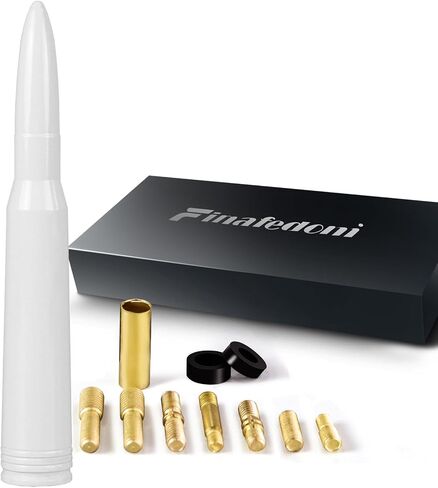 Antenna Bullet Bullet 50 Cal Bullet Car Truck Truck Accessories Silverado 1500 Ford F150 Dodge RAM 1500 GMC Sierra 1500 Ranger Short antena para Carro (Chrome ، 5.5inch) in Kuwait