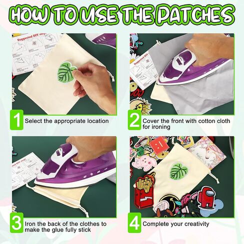 NICEVINYL Flower Embroidered Iron on Patches: Butterfly Pastel Applique Patches 100PCS in Saudi Arabia