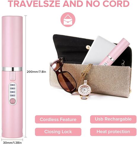 JMFONE Portable Cordless Hair Straightener,Travel Flat Iron for Hair, USB-C Rechargeable Ceramic Mini Flat Iron with 5000mA Battery Quick Heat & 3 Adjustable Temp in Saudi Arabia