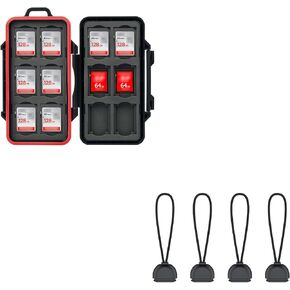 PROfezzion 36 Slot Memory Card Case SD/SDXC/SDHC & Micro SD/TF & CF/Cfast Card Holder + Quick Release Adapter for Camera Strap 4pcs Quick Release Adapter Set