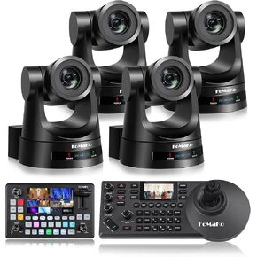 FoMaKo PTZ Camera HDMI 30x Optical Zoom HDMI PTZ Camera (4pcs) +KC601 Pro Video Mixer Switcher+ KC608 Pro PTZ Controller (BH302 + KC601+FMK30SDI x2)