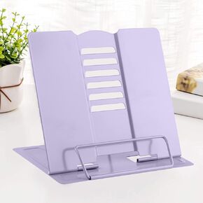 MSDADA Desk Book Stand Holder for Reading, Adjustable Cookbook Stand,Metal Reading Stand for Textbooks Recipes Music Books Tablet, Gifts for Kids Girls 8-12 (Morandi Pink)