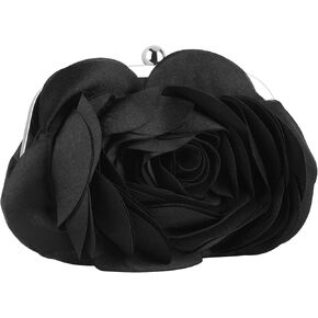 Floral Satin Clutch Purse Small Flower Evening Bag Sweet Wristlets Handbag for Wedding Party Prom, Red in Saudi Arabia