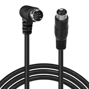 S-Video Cable DIN 9Pin Male 90 درجة إلى كابل تمديد الذكور الرصاص لجهاز العرض ، VCR ، جهاز استقبال DVD ، Camcorders (1.5 متر)