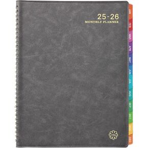 2025 Monthly Planner - 2025 Planner with Leather Soft Cover, January - December 2025, 9'' x 11'', Planner 2025 with Monthly Tabs