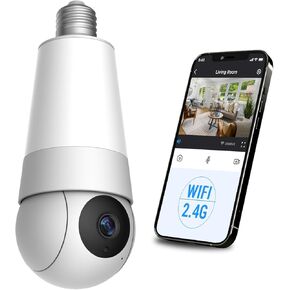 Ivy Smart 5MP Smart Light Bulb Camera, Global Management Platform Ivy IoT, Night Vision, AI Smart Algorithms, 360° Rotation, Cloud Storage, Live Streaming & Recording, APP Control, Multi-User Sharing