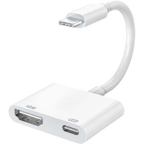 USB C to HDMI Cord for iPhone 16 15 to TV,1080P Video & Audio Sync Screen Converter Digital AV Adapter with Charging Port for iPhone 16/16Plus/16 Pro/16Pro Max /15Pro/15 Plus/15 Pro Max,MacBook Pro