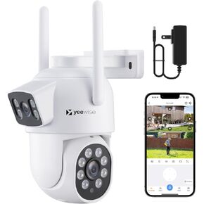 2K Plug-in WiFi Camera System, Wireless Security Camera System with Monitor, Dual Lens WiFi Cameras with 10x Hybrid Zoom, 1TB HDD for 24/7 Recording