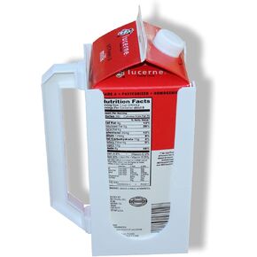 Carton Caddy® XL Half Gallon Milk Holder مع مقبض | حامل صندوق عصير قابل لإعادة الاستخدام مع مقبض | صدأ خالية ، غسالة الصحون آمنة