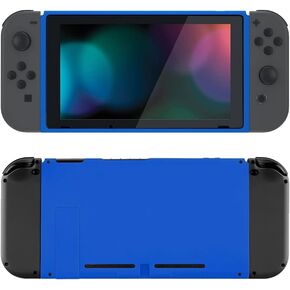 eXtremeRate Blue Soft Touch Grip Faceplate Backplate DIY Replacement Housing Shell Case for Nintendo Switch Console with Kickstand – JoyCon Console NOT Included