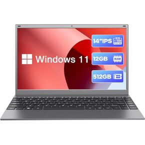 الكمبيوتر المحمول ، فوز 11 كمبيوتر محمول كمبيوتر ، ذاكرة الوصول العشوائي 12 جيجا بايت 512GB SSD ، معالج الرباعي N4120 ، 14 "Full HD Win 11 Pro Propoors ، دعم 2.4G/5G WIFI