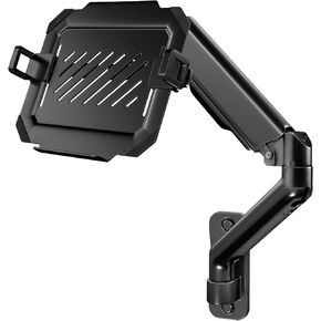 2-in-1 Laptop Wall Mount with Detachable Tray | Gas Spring Adjustable Arm for 12-17 Inch Laptops & Monitors | Full Motion Articulating Stand | Holds 2.2-19.8 lbs (Black)