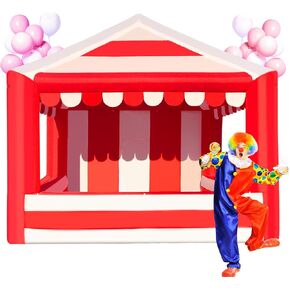 Inflatable Canopy Tent 13x13,Advertising Outdoor Shade Tent with 550w Air Blower,Red & White Striped for Tradeshow,Promotion Events, Parties, Camping