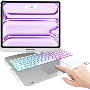 Touch iPad Pro 13 inch Case with Keyboard M4 2024, Magic 360°Rotatable & Swivel Bluetooth Keyboard with Multi-touch Trackpad, Rainbow Backlight with Pencil Holder for iPad Pro 13" SM-A2925/A2926/A3007