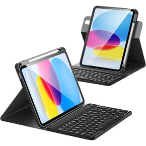 for iPad 11th 10th Generation Case with Keyboard, Magnetic 720° Rotatable Cover Detachable Wireless Bluetooth Backlit Keyboard with Pencil Holder for iPad 11 inch A16 2025 & 10.9 inch 2022 -Purple