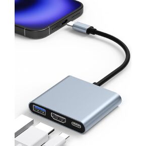 USB C to HDMI Adapter for MacBook, HDMI to USB C Hub Adapter for Monitor to Laptop, USB-C Digital AV Multiport Adapter for MacBook, iPad, iPhone 15/16, Nintendo Switch Dock