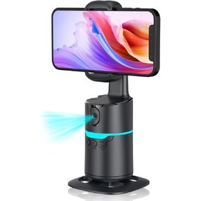 Auto Face Tracking Tripod 360 Rotation with Stand, No App Needed AI Face Tracking Tripod for Video Recording, Live Stream, TikTok, YouTube - Gesture & Remote Control