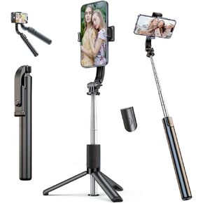 67'' Phone Tripod & Selfie Stick, Tripod for iPhone with Remote, 360° Rotation Phone Holder, Compatible with iPhone Android for Vlog/Live Stream/Video Recording