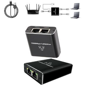 Ethernet Splitter High Speed 1 to 2/3, Gigabit Internet Splitter[3 Devices Simultaneously Networking], LAN Splitter with USB Power Cable, RJ45 Splitter for Cat5/5e/6/7/8 Cable