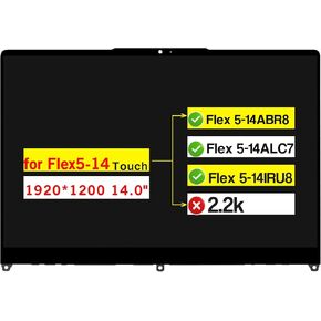 14.0" Digitizer Assembly for Lenovo IdeaPad Flex 5-14ABR8 5-14ALC7 5-14IAU7 5D10S39787 5D10S39788 5D10S39785 1920 * 1200 LCD Touch Screen Replacement (Not 2.2K)