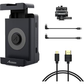 Accsoon SeeMo with HMDI A to D, HDMI to USB C Video Capture for iPhone and iPad, Support 1080 P 60 FPS Video, Real-Time Monitoring/Streaming/Recording,iOS 12.0 or Later iPhone/ipad Adjustable-Black