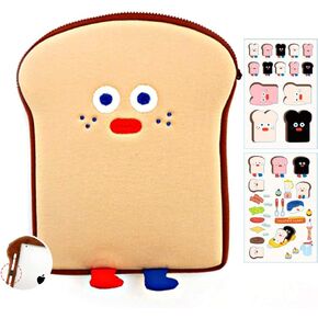 Cute Tablet Case for 9.7"-11" Shockproof Tablet Sleeve with Table Pencil Holder (Toast)