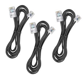 3Pack RJ45 to RJ11 Adapter Converter Cable 3ft RJ45 8P4C Male to RJ11 6P4C Male Black - 3 Feet
