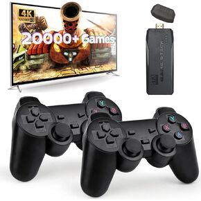 وحدة التحكم في لعبة Retro ، عصا ألعاب Retro اللاسلكية ، إعادة النظر في ألعاب الفيديو مع 9 محاكاة مدمجة ، 20040+ ألعاب ، إخراج HDMI ، وعصا اللاسلكي المزدوجة 2.4 جيجا هرتز ، لقابس التلفزيون والتشغيل (64 جم)
